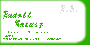 rudolf matusz business card